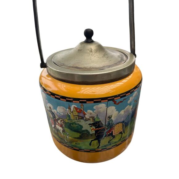 Antique large biscuit jar English scenery - Picture 2 of 7